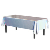 Iridescent Plastic Table Covers | 48 Count